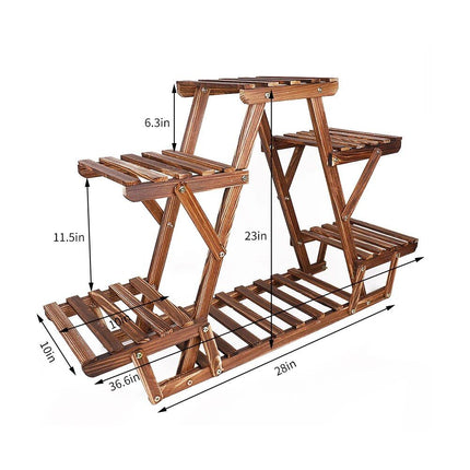 6 Tiered Wood Plant Stand - Wnkrs