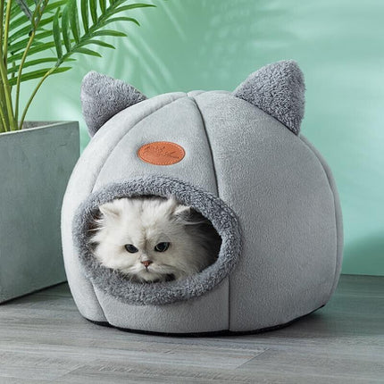 Lit pour chat Cozy Cave - Nid d'intérieur pour animaux de compagnie chaud et hivernal pour chats et petits chiens