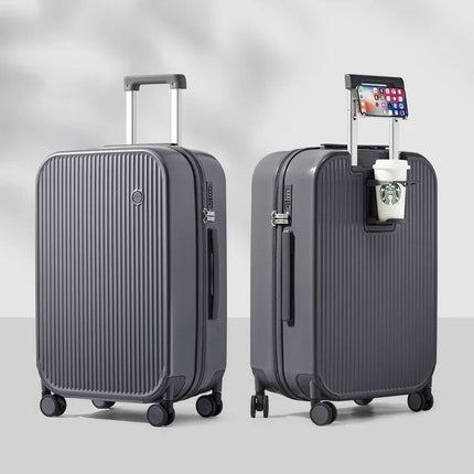 Valise à roulettes rigide avec porte-gobelet et porte-téléphone - Voyagez léger et intelligent