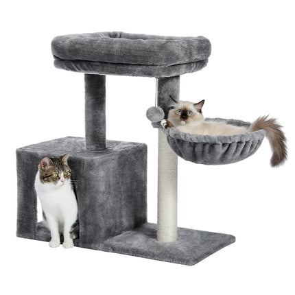 Árbol para gatos de 70 pulgadas con postes rascadores de sisal, hamaca acogedora y percha grande para gatos activos de interior