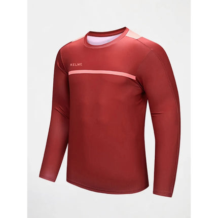 Camiseta de entrenamiento de fútbol de manga larga para hombre: camiseta deportiva transpirable para correr