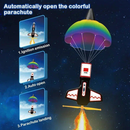 Electric Motorized Air Rocket Launcher with LED Parachute - Wnkrs