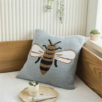 Funda de almohada de punto de microfibra con diseño de abejas adorables