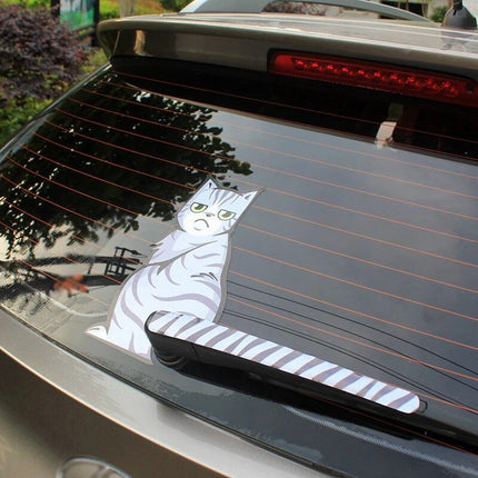 Reflective Cartoon Cat Car Stickers with Moving Tail - Wnkrs