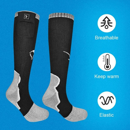 Rechargeable Thermal Electric Heated Socks with 3-Level Temperature Control for Outdoor Activities - Wnkrs