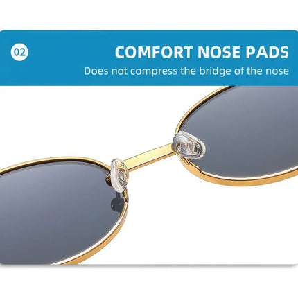 Retro Oval Gradient Lens Sunglasses - Stylish Eyewear for Fashion Enthusiasts