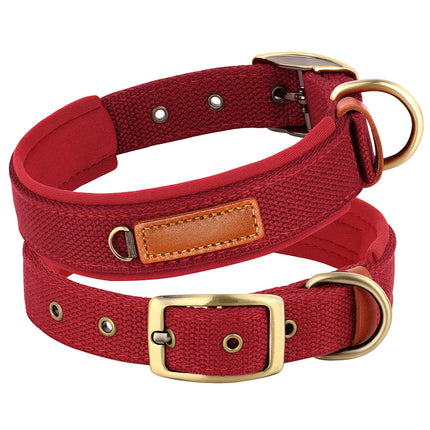 Collar ajustable de nailon suave y acolchado para perros pequeños y medianos