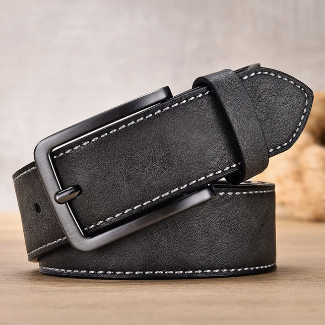 Vintage-Style PU Leather Belt for Men