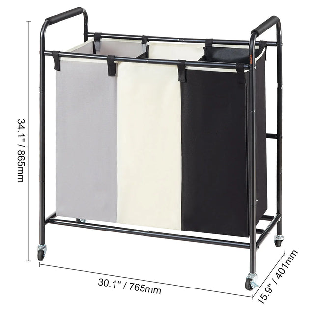 Cesto de ropa sucia resistente con ruedas bloqueables