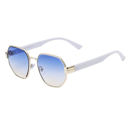 Gafas de sol poligonales vintage de lujo para mujer