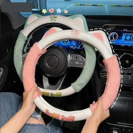 Colorful Plush Winter Steering Wheel Cover - Wnkrs