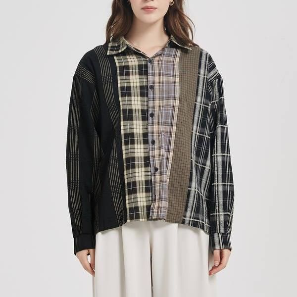 Chemise à carreaux pour femme streetwear