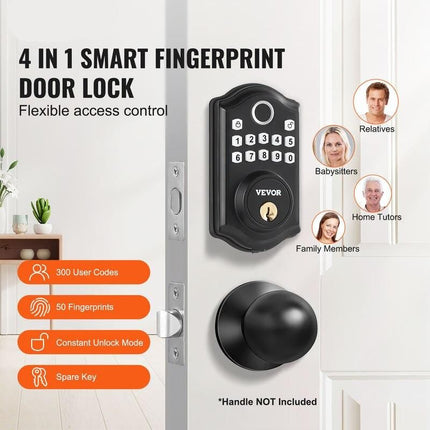 Keyless Entry Fingerprint Smart Door Lock with Keypad and Keys - Wnkrs