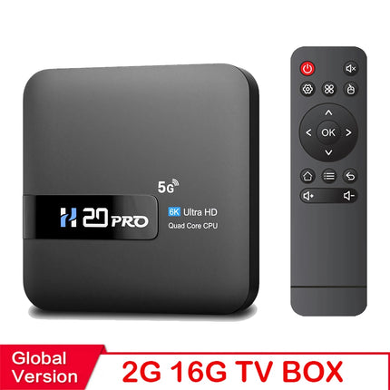 H20PRO Smart Android TV Box 4K 16 Go Lecteur multimédia WiFi double bande