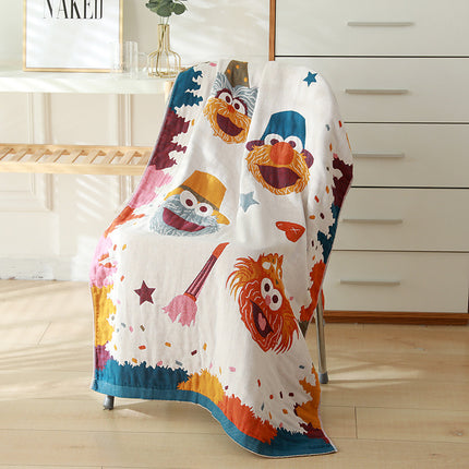 Quick-Dry Cartoon Bath Towel - Five-Layer Gauze Cotton