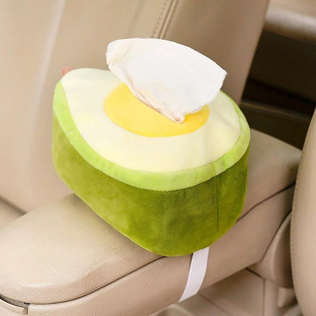 Plush Cartoon Tissue Holder for Car - Armrest & Seat Back Hanging Storage Napkin Box - Wnkrs