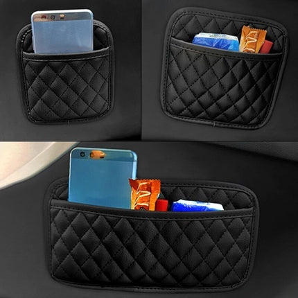 Universal PU Leather Car Storage Pocket Organizer for Essential Accessories - Wnkrs