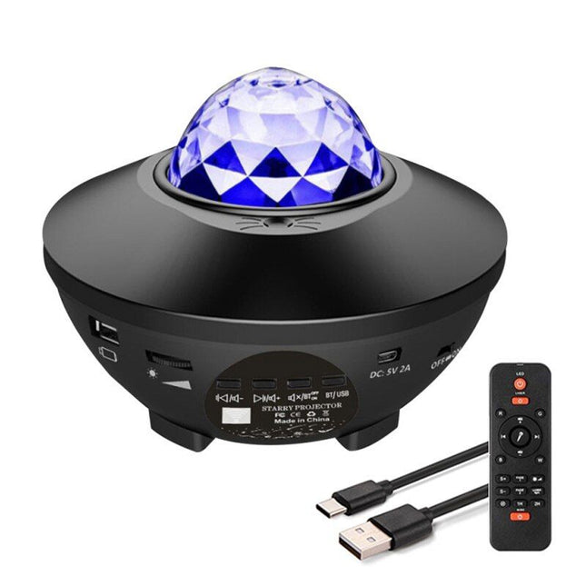 Galaxy & Ocean Wave Projector Night Light with Bluetooth Speaker - Wnkrs