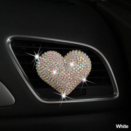 Luxurious Heart-Shaped Diamond Car Perfume Clip - Wnkrs