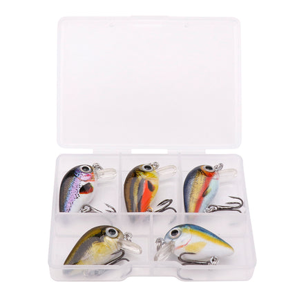 Juego de 5 señuelos para pesca de lubina en miniatura de 3 cm, crankbait Wobblers para lucios