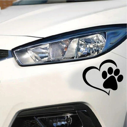 Adorable Heart & Paw Print Car Sticker - Wnkrs