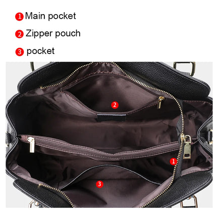 Bolso de mano de gran capacidad para mujer de piel auténtica