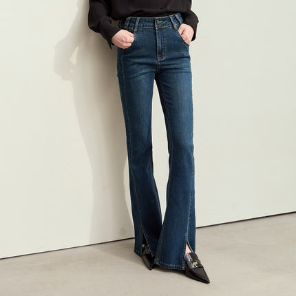 Jean slim rétro minimaliste pour femme - Collection automne