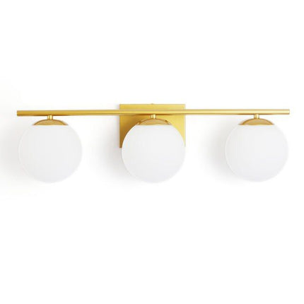 Modern Gold 3-Light Fixture with Milk White Glass Globes - Wnkrs