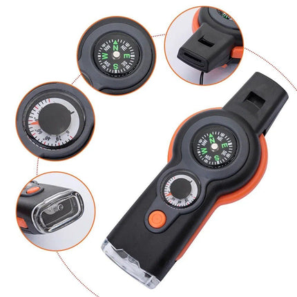 Multi-Purpose Outdoor Emergency Survival Tool with LED Light and Whistle - Wnkrs