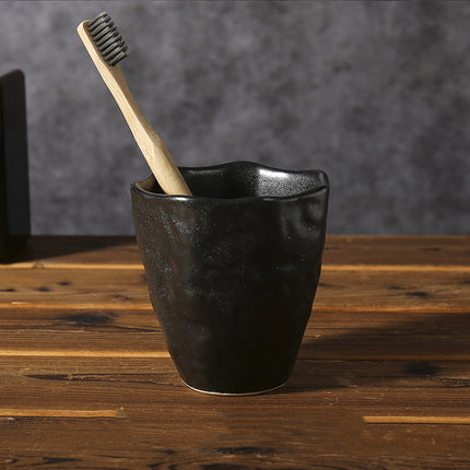 Elegant Ceramic Toothbrush and Mouthwash Holder