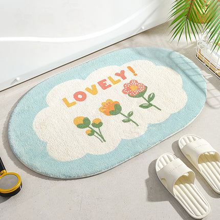 Alfombrilla absorbente antideslizante con diseño floral suave para el hogar