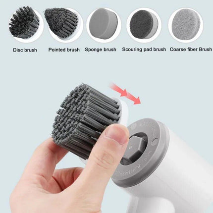 Electric Spin Scrubber with 6 Replaceable Brush Heads - Cordless Power Cleaner for Home - Wnkrs