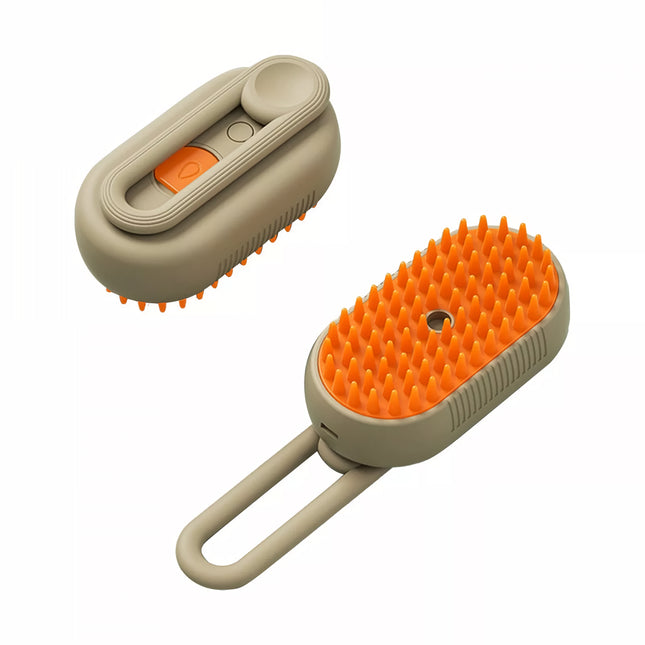 Peigne de toilettage pour animaux de compagnie avec vaporisateur électrique et brosse en silicone souple