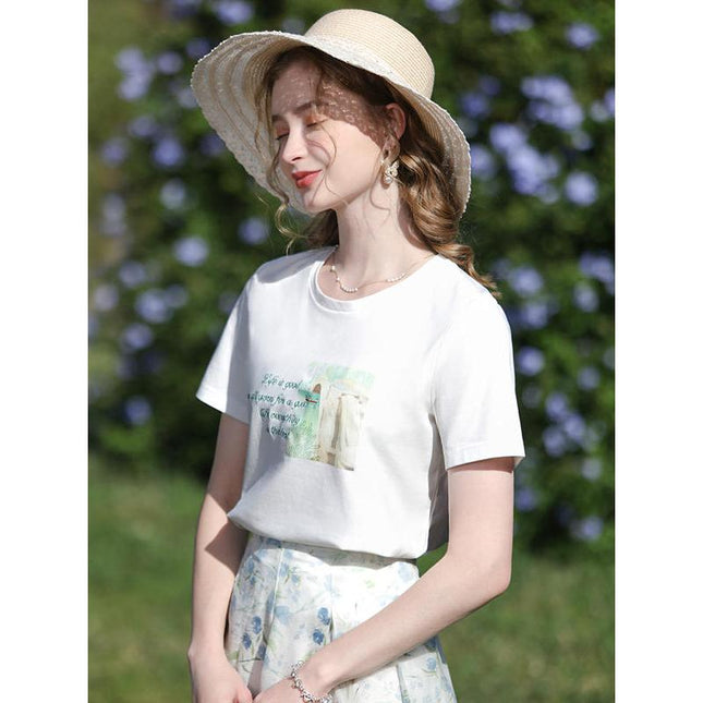 Camiseta informal de verano bordada