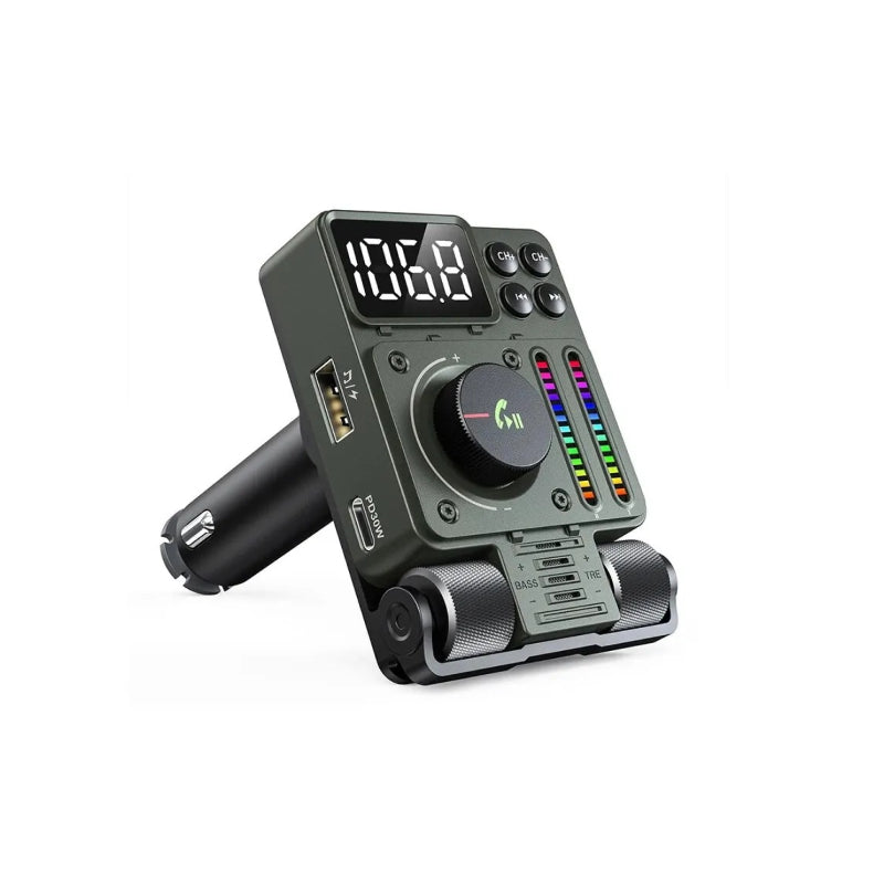 Bluetooth 5.3 FM Transmitter with Bass Control