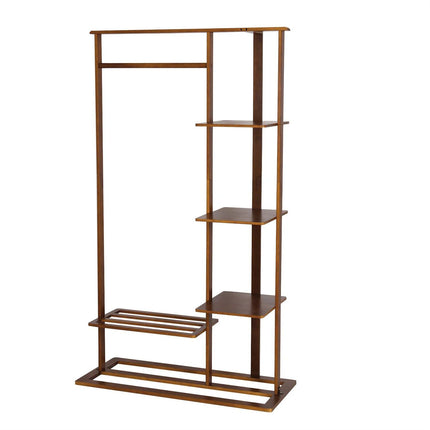 3-in-1 Bamboo Hall Tree, Clothes Rack with Shelves & Shoe Bench - Wnkrs