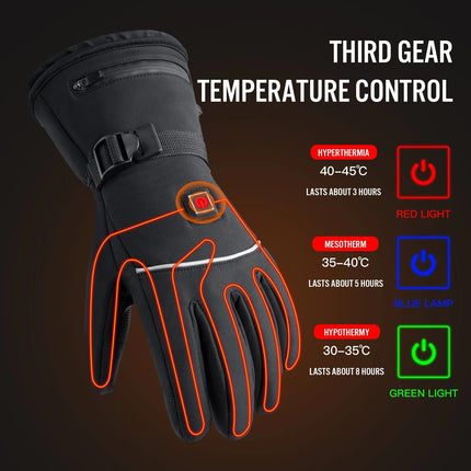 Touchscreen Waterproof Heated Winter Gloves for Outdoor Activities - Wnkrs