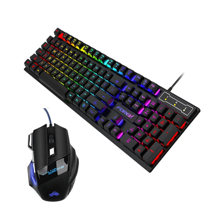 Wired RGB Backlit Gaming & Office Keyboard Mouse Set