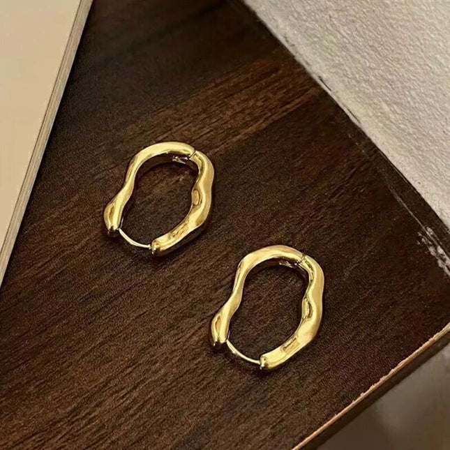 Luxurious Stainless Steel Geometric Hoop Earrings for Women - Wnkrs