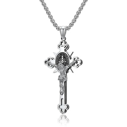 Saint Benedict Exorcism Cross Necklace - Wnkrs