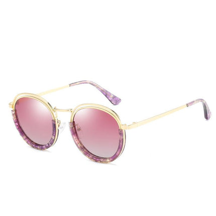 Gafas de sol polarizadas redondas vintage para mujer