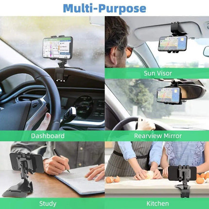 360° Rotating Universal Car Phone Mount - Dashboard & Mirror Holder - Wnkrs