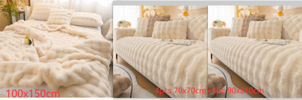 Winter Thickened Rabbit Plush Modern Sofa Cushion - Wnkrs