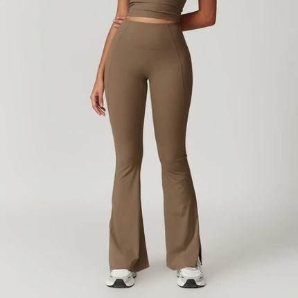 Pantalon de yoga évasé taille haute pour femme