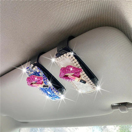 Luxe Rhinestone Car Visor Sunglasses Holder - Wnkrs