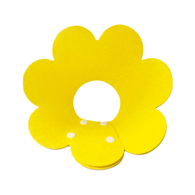 Collier de protection anti-morsure et anti-léchage pour animaux de compagnie en forme de fleur jaune