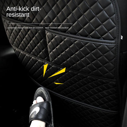 Protection de dossier de siège de voiture universelle en cuir avec poche de rangement et tapis de protection