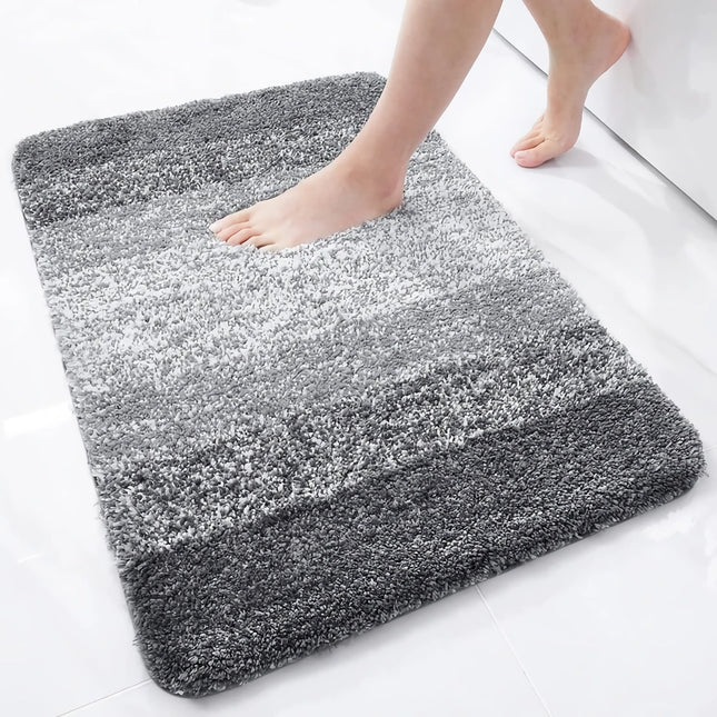 Tapis de bain absorbant en microfibre de luxe - Tapis de salle de bain antidérapant en peluche