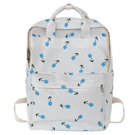 Tulip Print College-Style Backpack for Women - Wnkrs