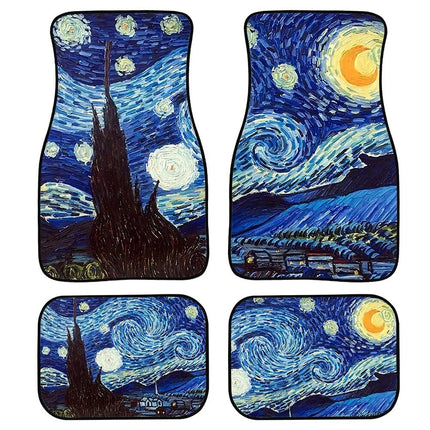 Customized All-Weather Car Floor Mat Set with Oil Painting Print - Wnkrs